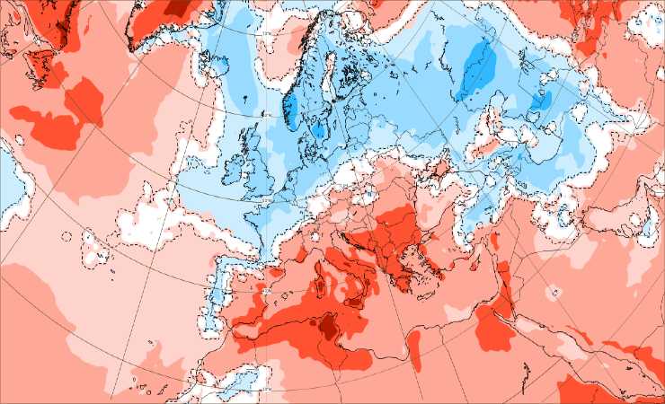 Anomalie termiche con caldo Africa