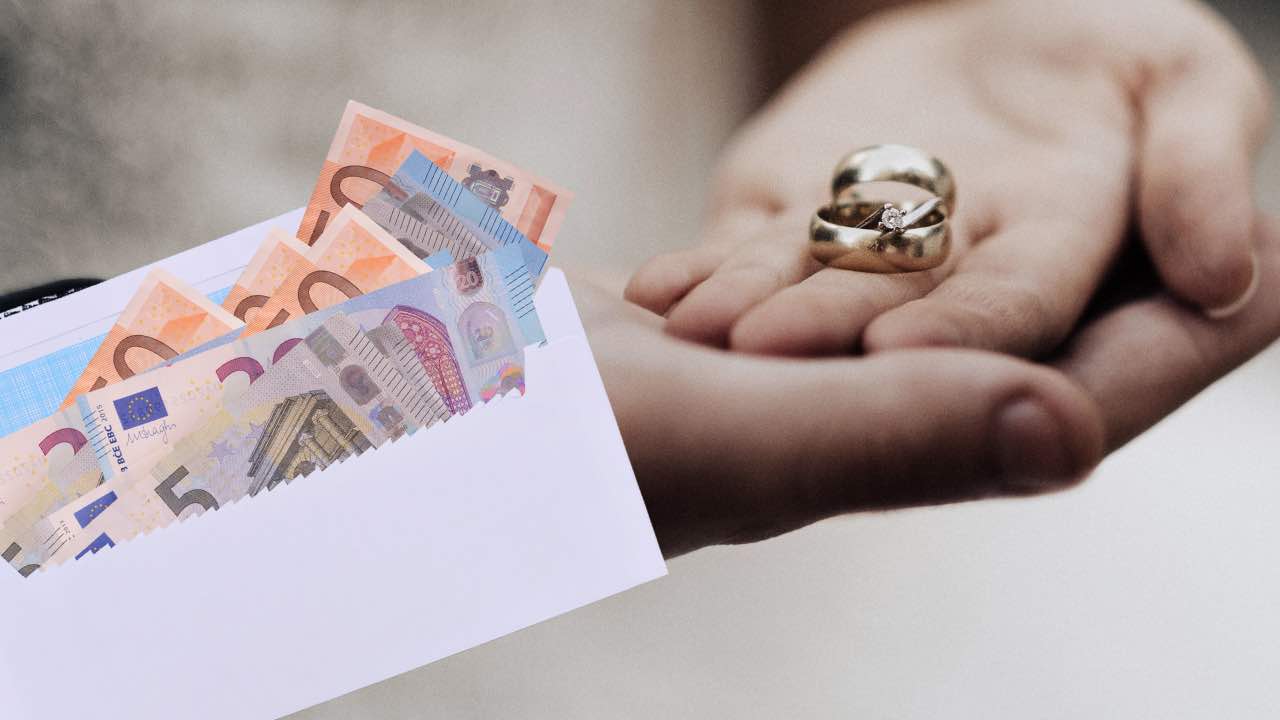 Busta Regalo Per Soldi HOMANGA Per Matrimonio, Biglietto A Sorpresa Con 6 Slot Per Banconote, Scritta Mr. & Mrs. Oro Su Bianco
