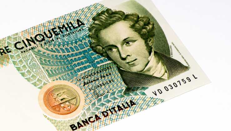 Banconota da 5000 lire Vincenzo Bellini