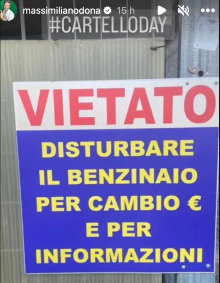 Cartello benzinaio