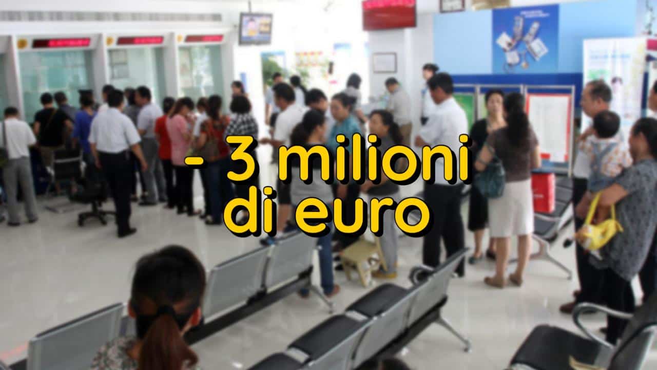 spariti tre milioni di euro