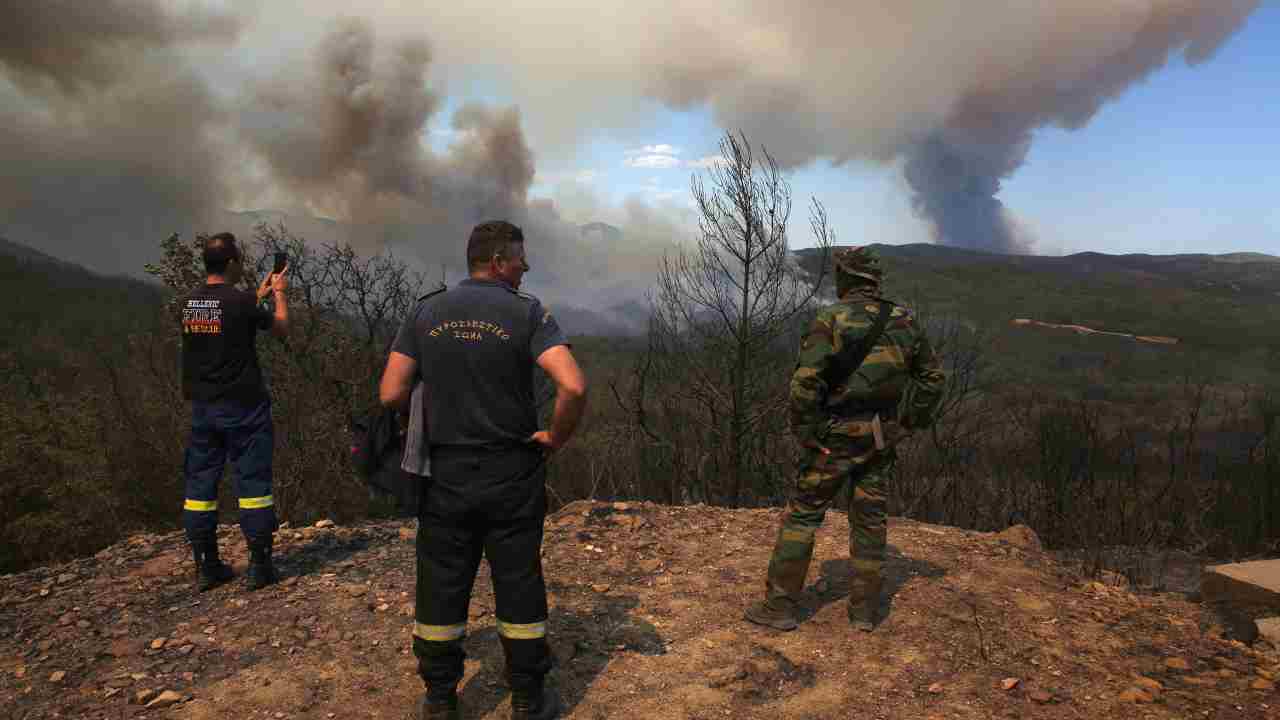 Incendio nel nord-est della Grecia
