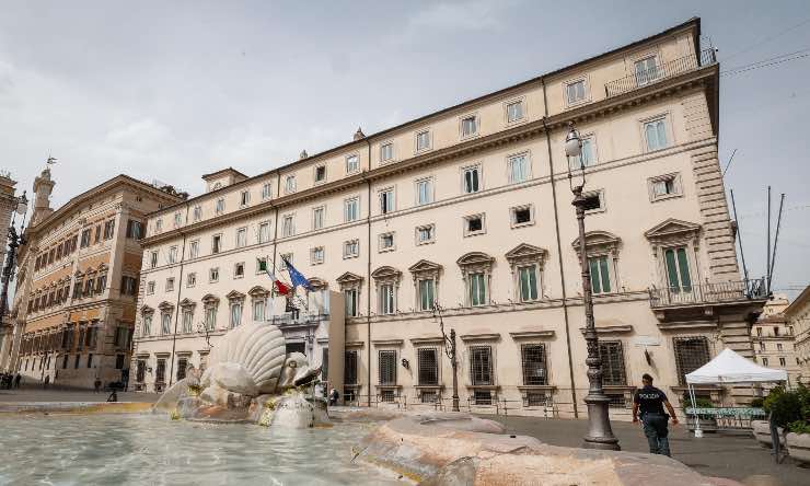 Esterno di Palazzo Chigi durante riunione del Consiglio dei ministri, Roma