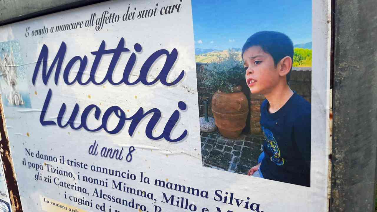 Manifesto funebre del piccolo Mattia Luconi
