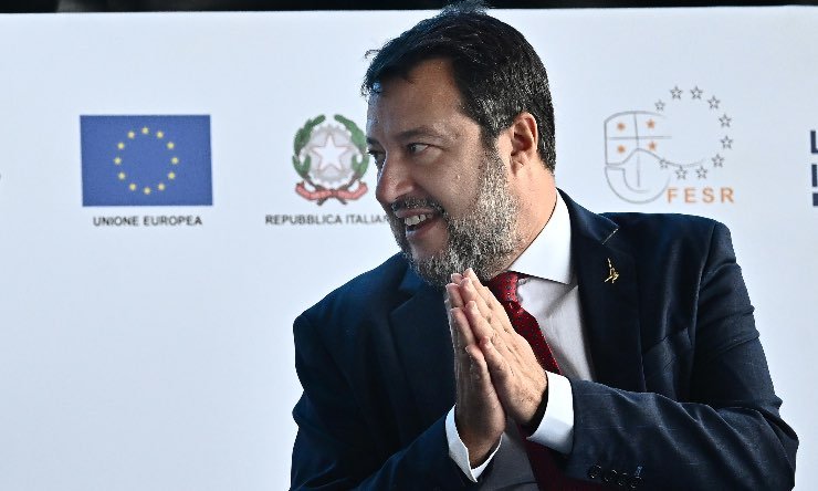 Matteo Salvini, durante l'apertura del 63mo Salone Nautico. Genova