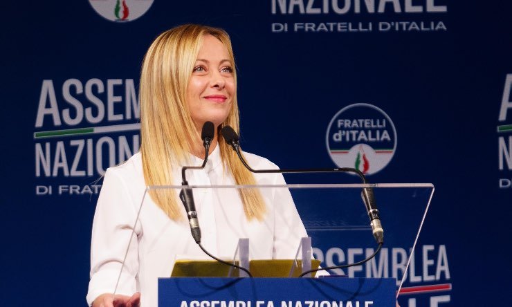 Roma, Giorgia Meloni al'assemblea di FdI