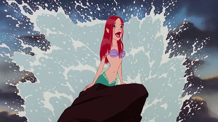 Ariel con i capelli bagnati